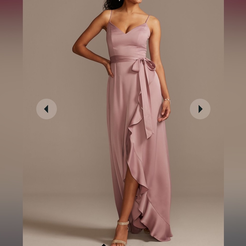 Quartz Faux Wrap Spaghetti Strap Bridesmaid Dress